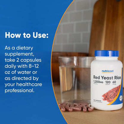 Nutricost Red Yeast Rice 1200mg – 120 Capsules (60 Servings), Veggie Caps, Non-GMO, Gluten Free