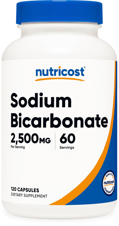 Nutricost Sodium Bicarbonate 2500mg - 120 Capsules | Vegan, Gluten-Free, GMO-Free