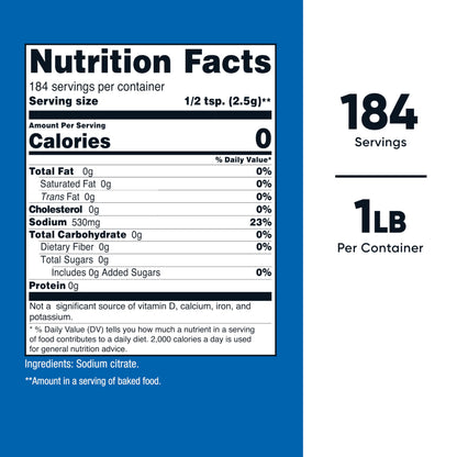 Nutricost Sodium Citrate Powder 1LB (16oz) – Food Grade, Non-GMO, Emulsifier & Flavor Enhancer