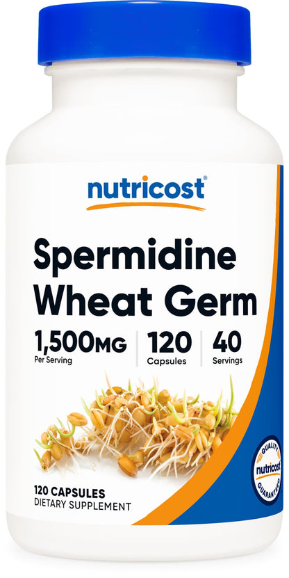 Nutricost Spermidine Wheat Germ Extract Supplement - 1500mg, 120 Capsules, 40 Servings