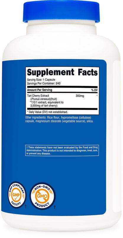 Nutricost Tart Cherry Extract 3000mg Equivalent - 240 Veg Capsules