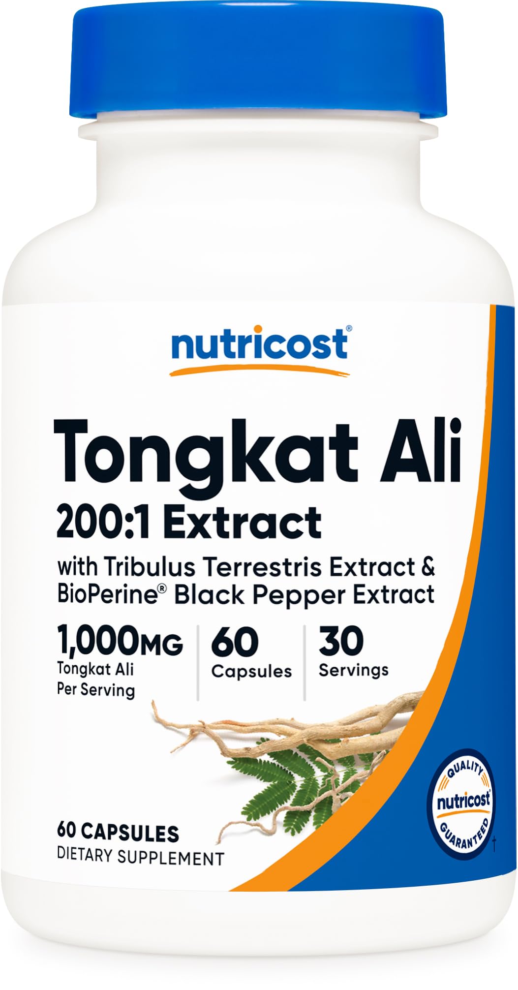 Nutricost Tongkat Ali 1000mg | 60 Vegetarian Capsules | Tribulus Terrestris + BioPerine