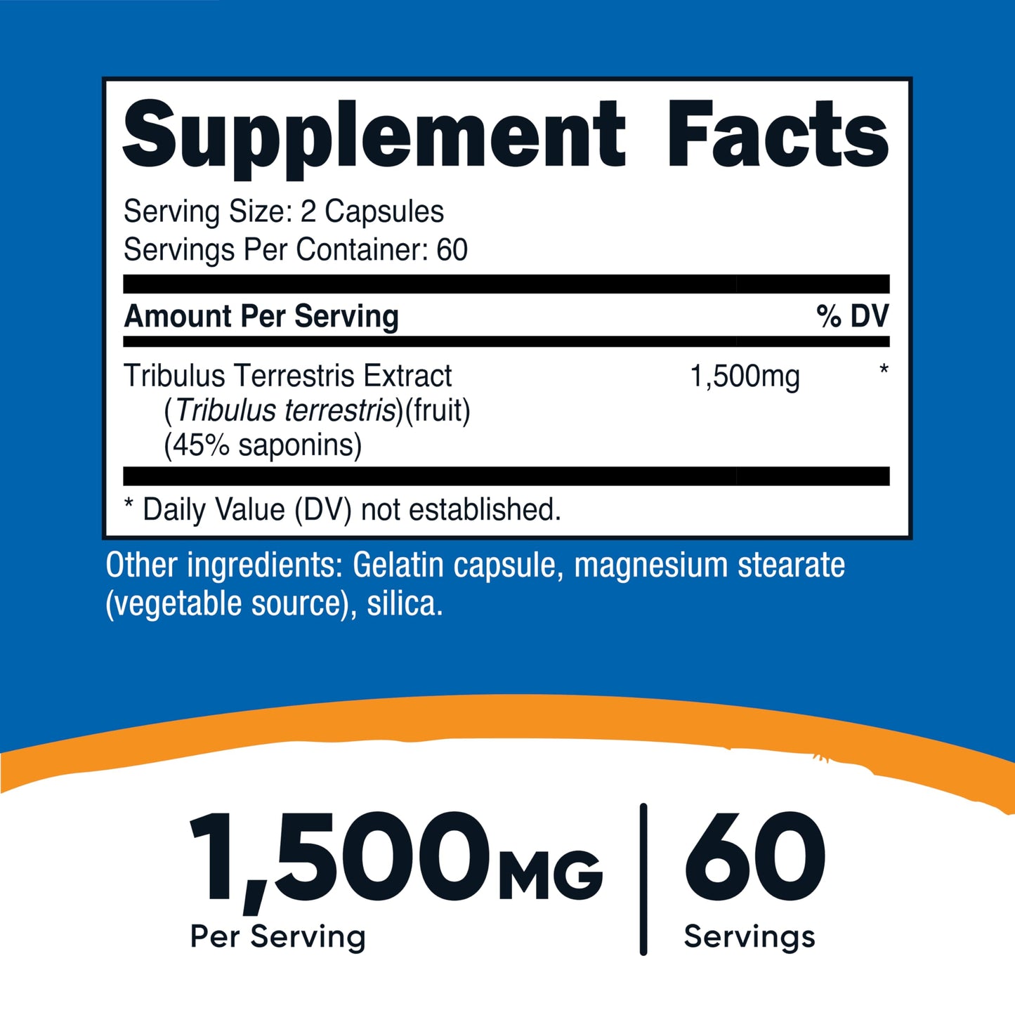 Nutricost Tribulus Terrestris Extract 1500mg - 120 Capsules | 60 Servings | Non-GMO & Gluten Free