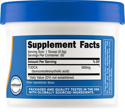 Nutricost Tudca Powder 25g – Tauroursodeoxycholic Acid | Gluten Free & Non-GMO