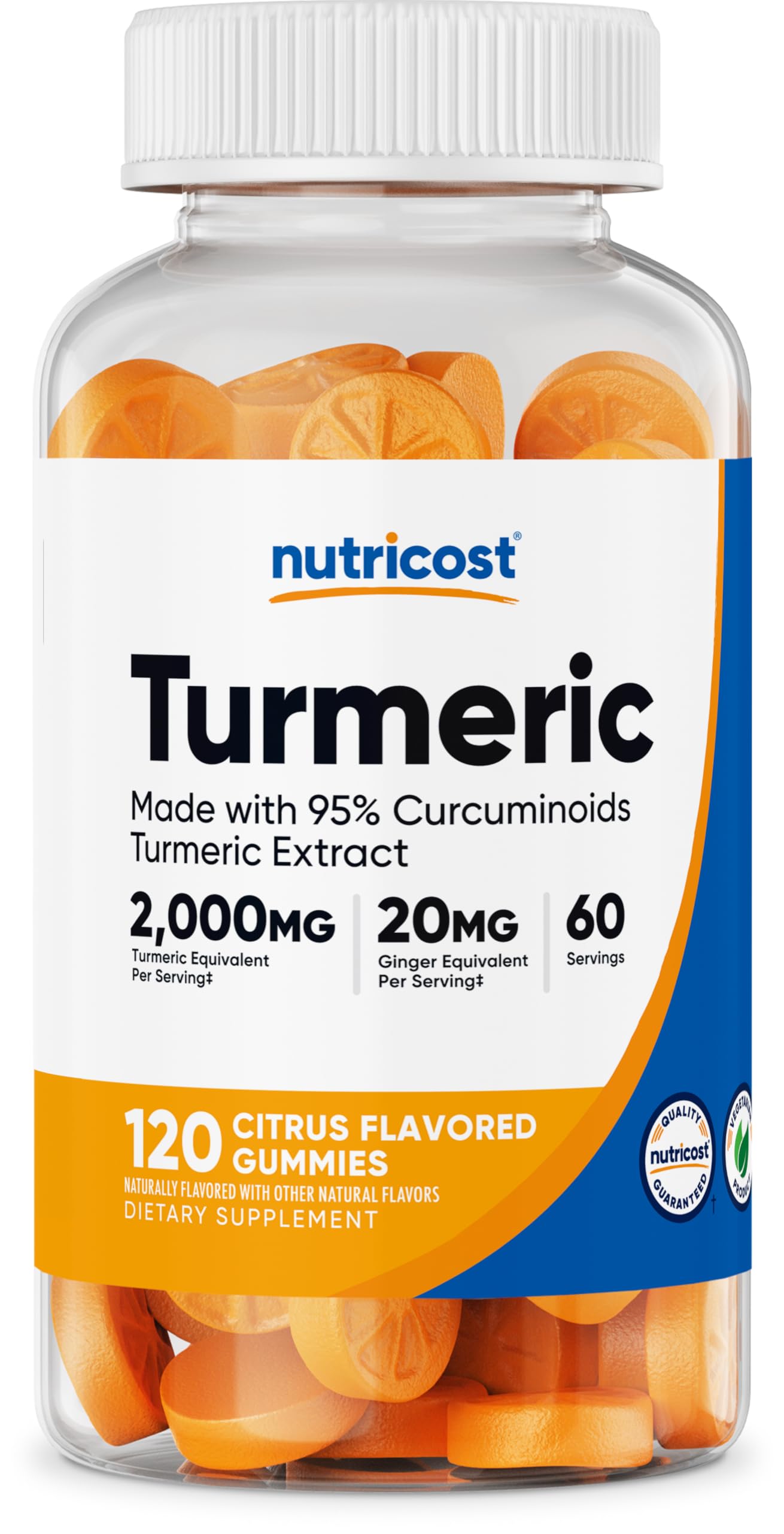 Nutricost Turmeric Gummies 2,000mg per Serving – 120 Gummies (60 Servings)