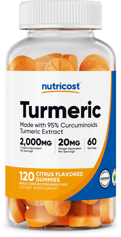 Nutricost Turmeric Gummies 2,000mg per Serving – 120 Gummies (60 Servings)