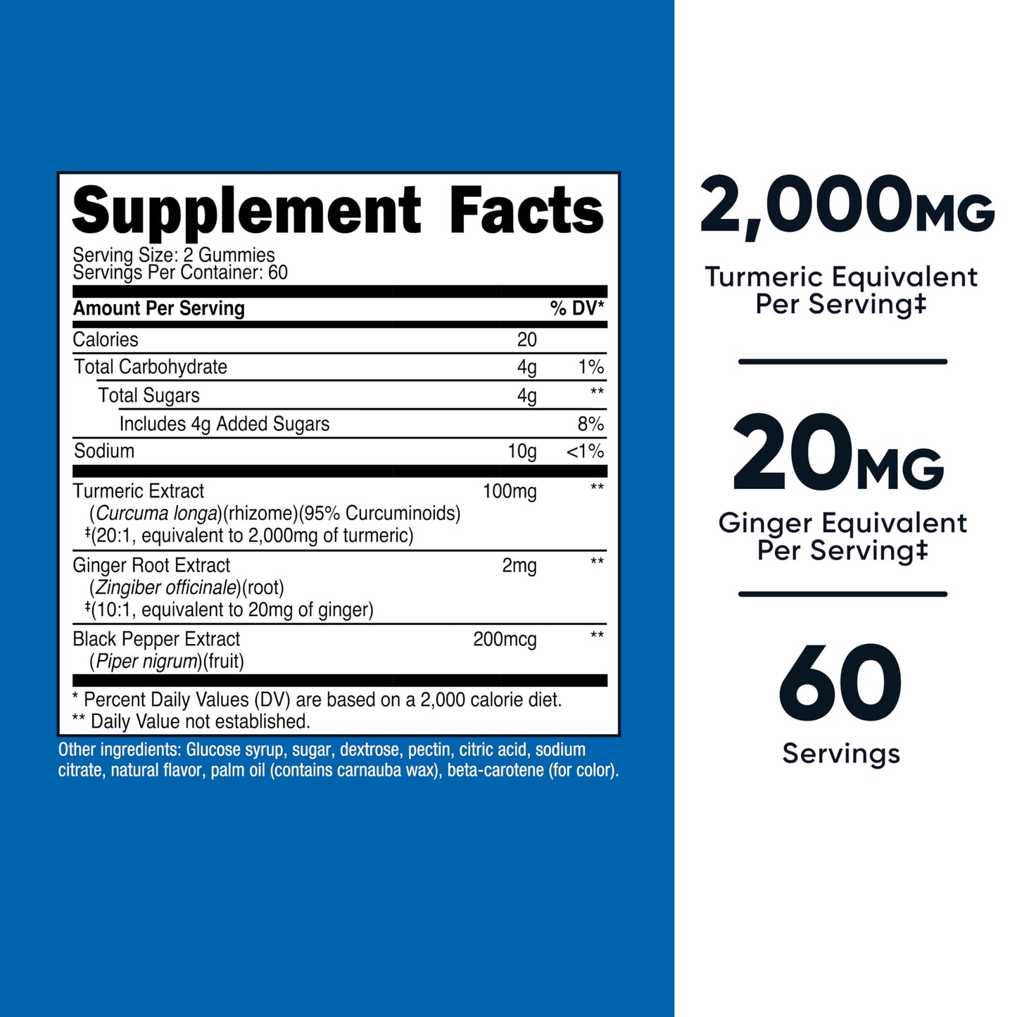 Nutricost Turmeric Gummies 2,000mg per Serving – 120 Gummies (60 Servings)