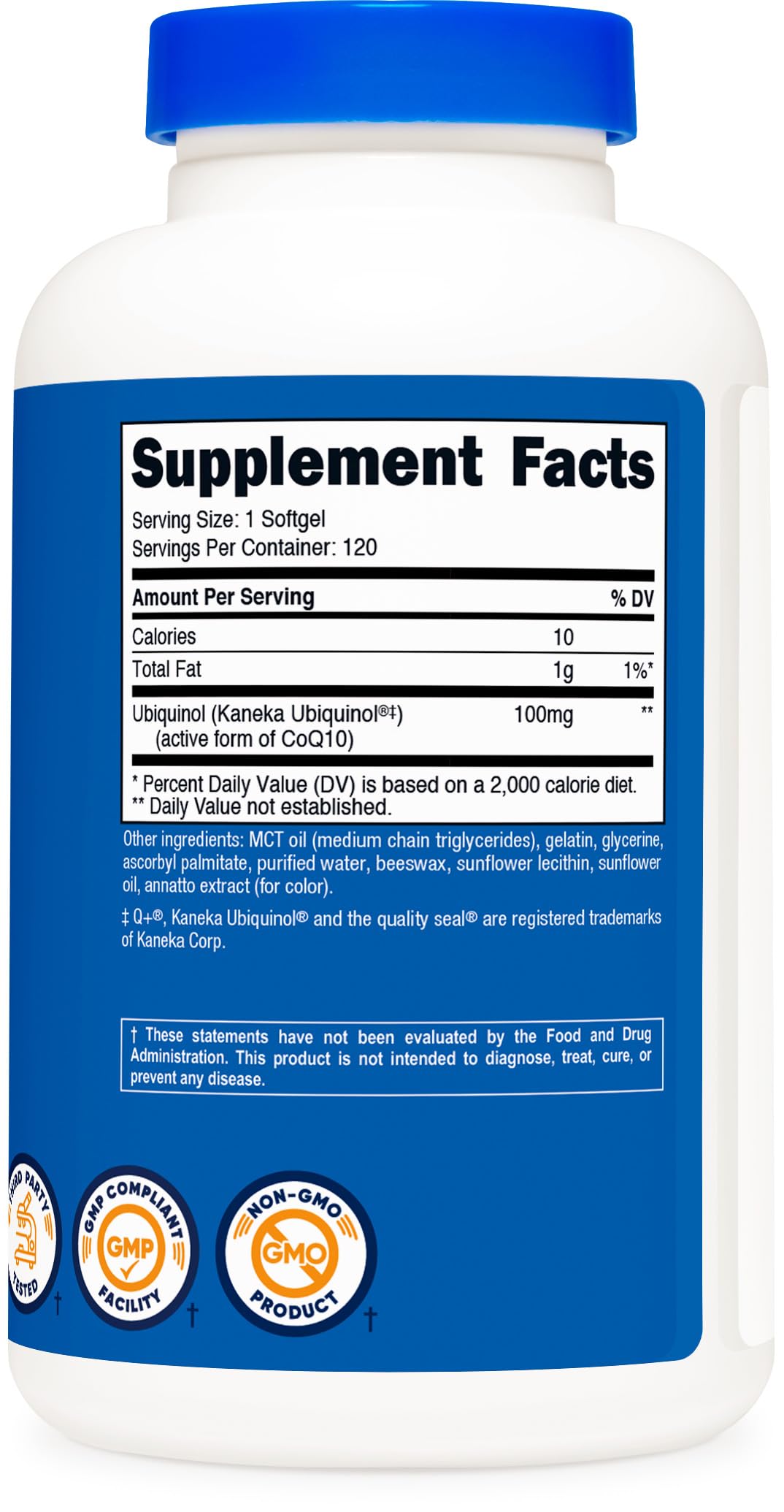 Nutricost Ubiquinol Softgels 100 mg - 120 Softgels | Gluten Free & Non-GMO