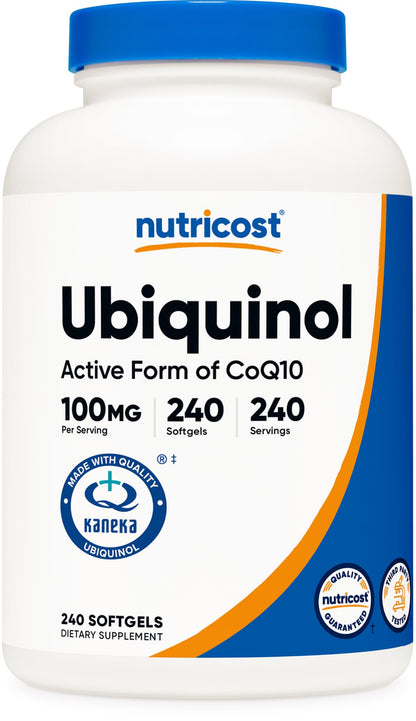Nutricost Ubiquinol Softgels 100 mg, 240 Softgels – Active CoQ10, Gluten Free, Non-GMO