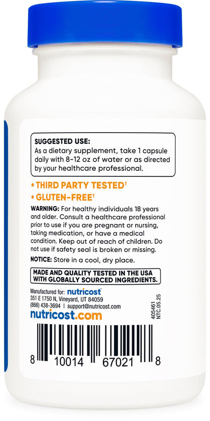 Nutricost Vanadium + Chromium 2mg - 180 Vegetarian Capsules | Gluten Free, Non-GMO Vanadium Supplement