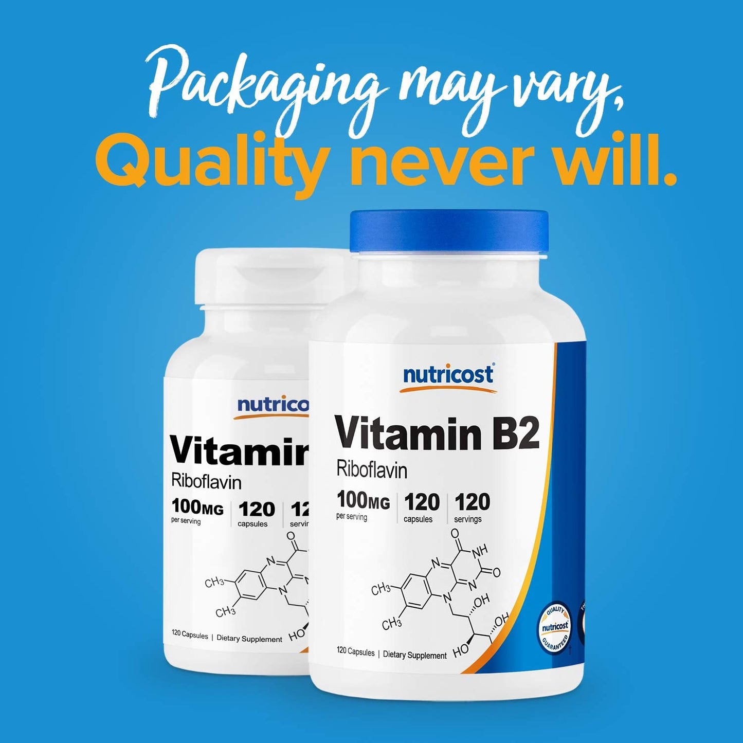 Nutricost Vitamin B2 100mg Riboflavin - 120 Capsules, Gluten Free & Non-GMO