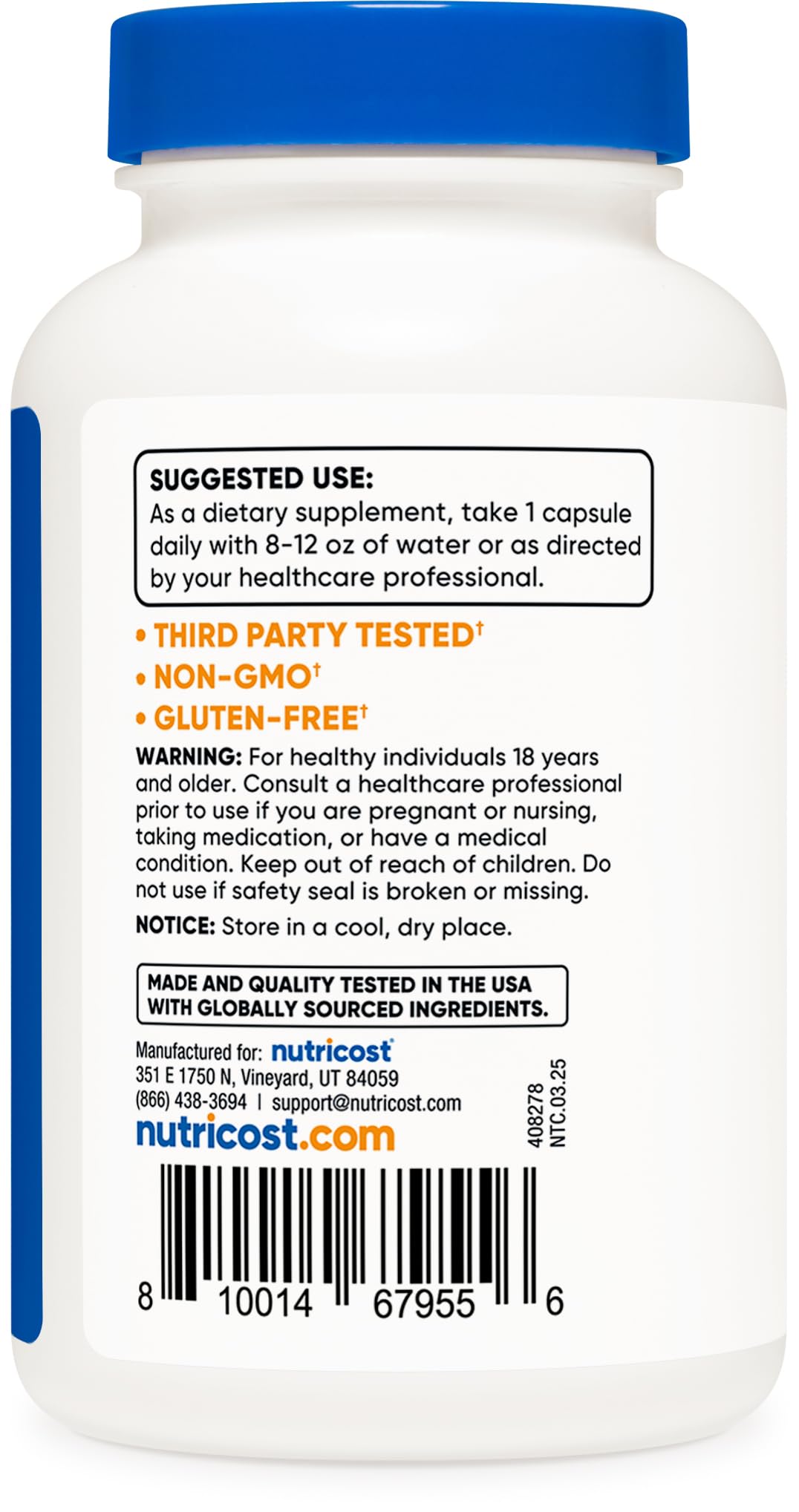 Nutricost Vitamin B6 (Pyridoxine HCl) 100mg, 240 Capsules | Vitamin B6 Supplement