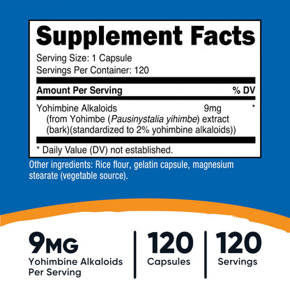 Nutricost Yohimbe Bark Extract 450mg – 120 Capsules, Extra Strength, Gluten Free, Non-GMO