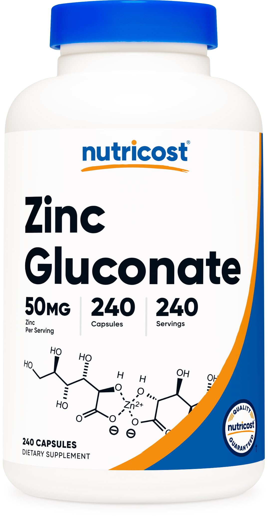 Nutricost Zinc Gluconate 240 Capsules - 50 mg, Gluten Free and Non-GMO