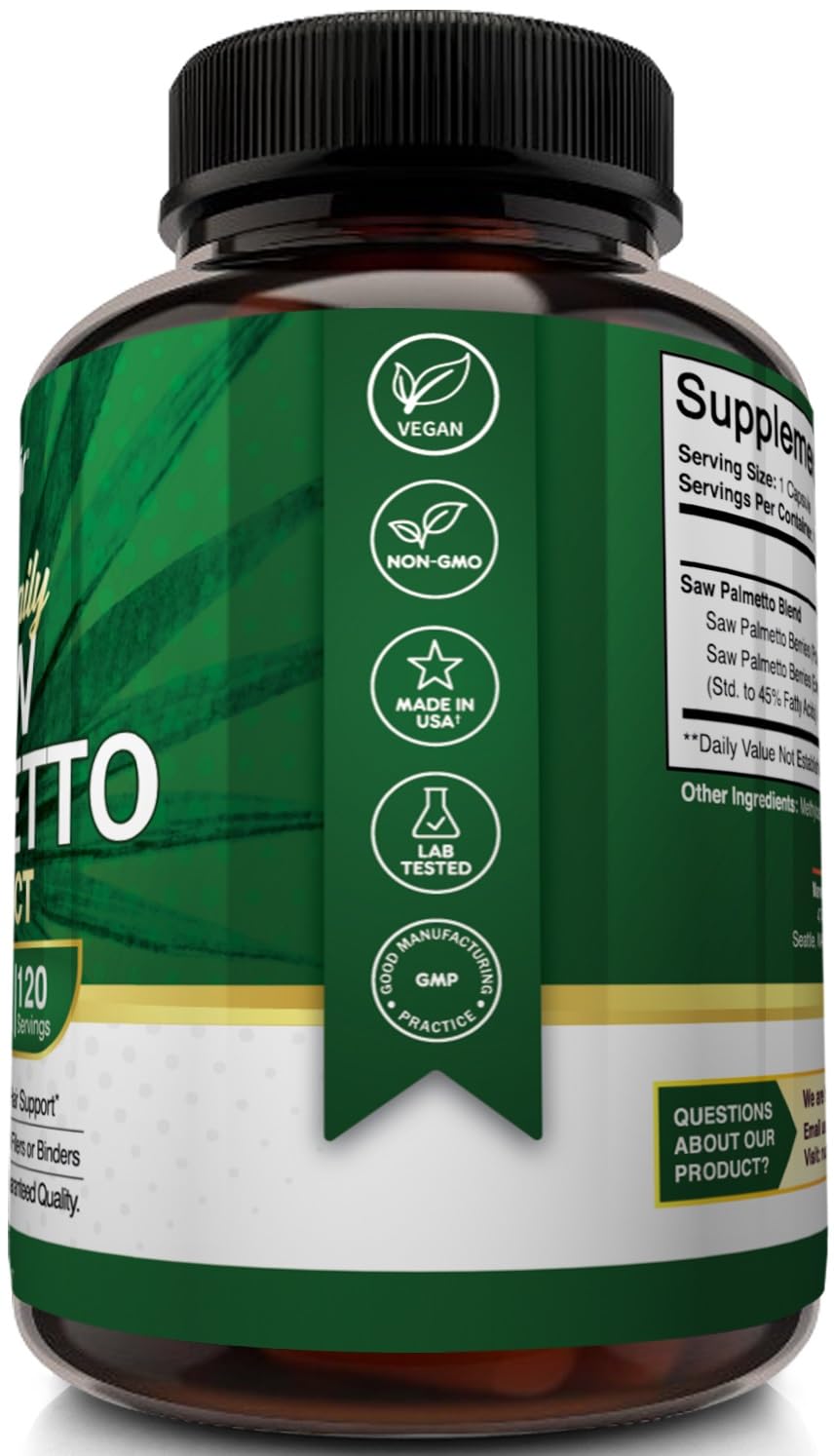 NutriFlair Saw Palmetto 750mg – Prostate Health & Hair Support (120 Capsules)