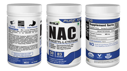 NutriJa NAC (N-Acetyl L-Cysteine) Powder | Liver & Antioxidant Support (50 Grams)