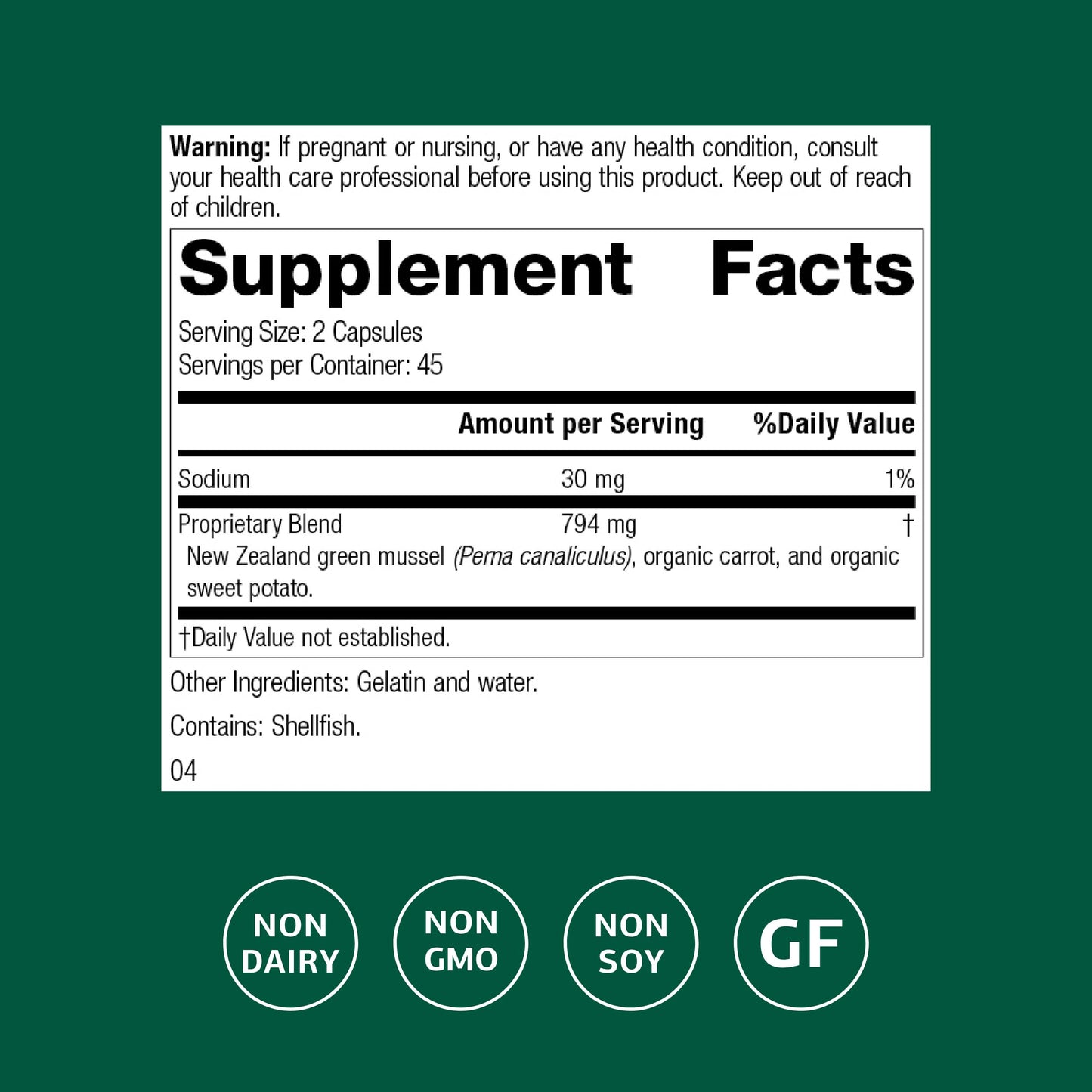 Standard Process Nutrimere – Joint Health Support (Perna Canaliculus & Green Mussel) – 90 Capsules