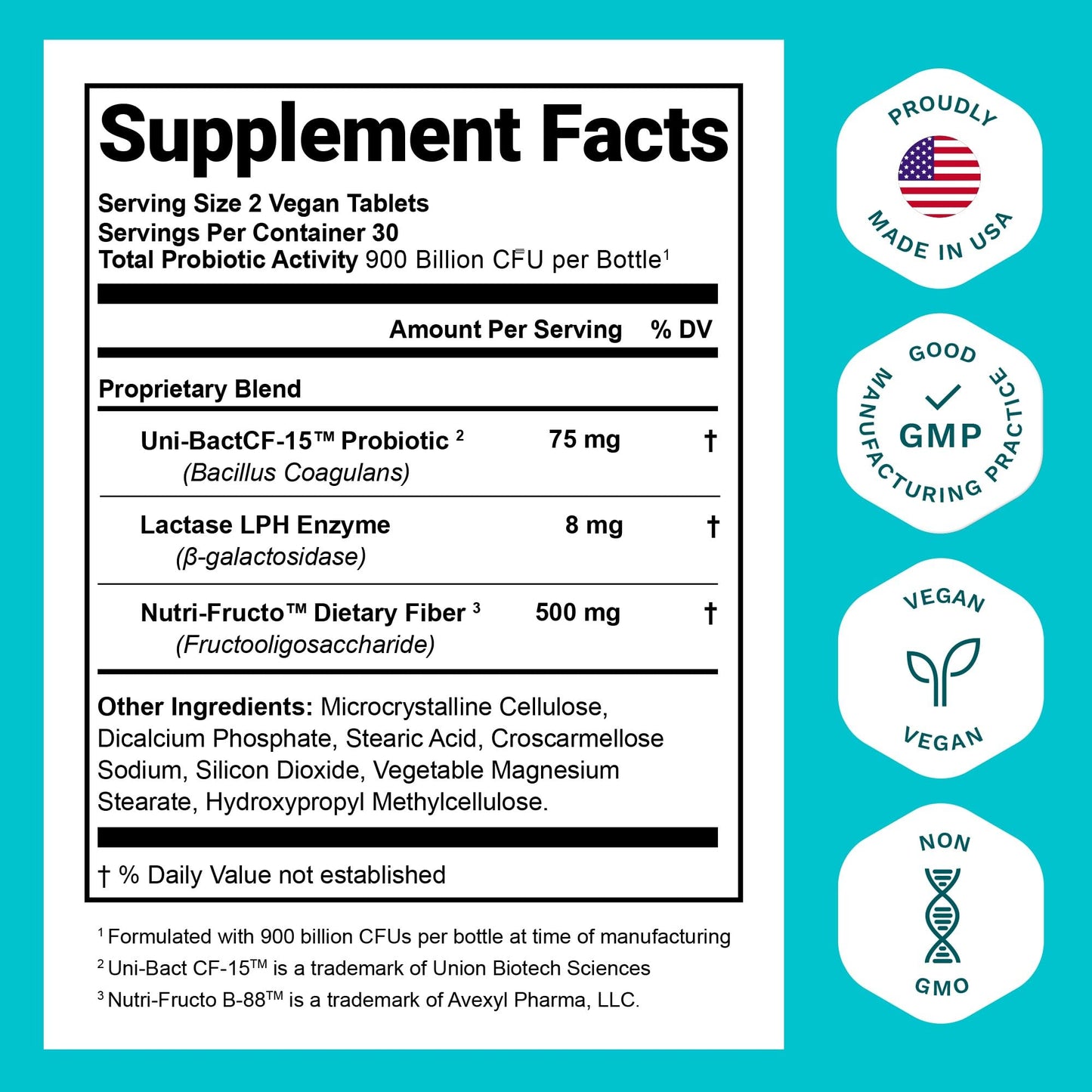 Nutrition Essentials Probiotics for Women & Men with Lactase Enzyme & Prebiotic Fiber – 3 Count of 60 Tablets