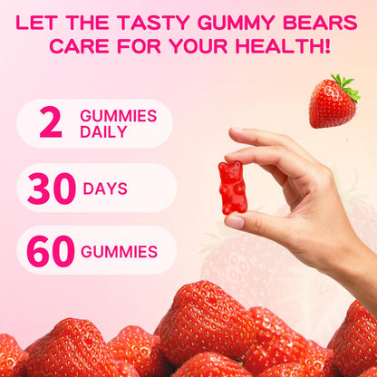 Magnesium L-Threonate Gummies 1000mg – Sugar-Free Strawberry, 120 Count