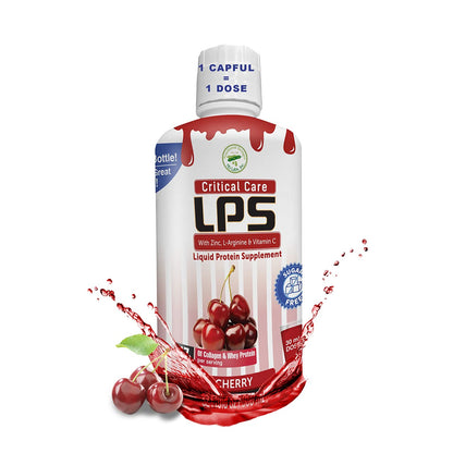 Nutritional Designs LPS Liquid Collagen & Whey Protein - Non-GMO, Sugar-Free, Cherry