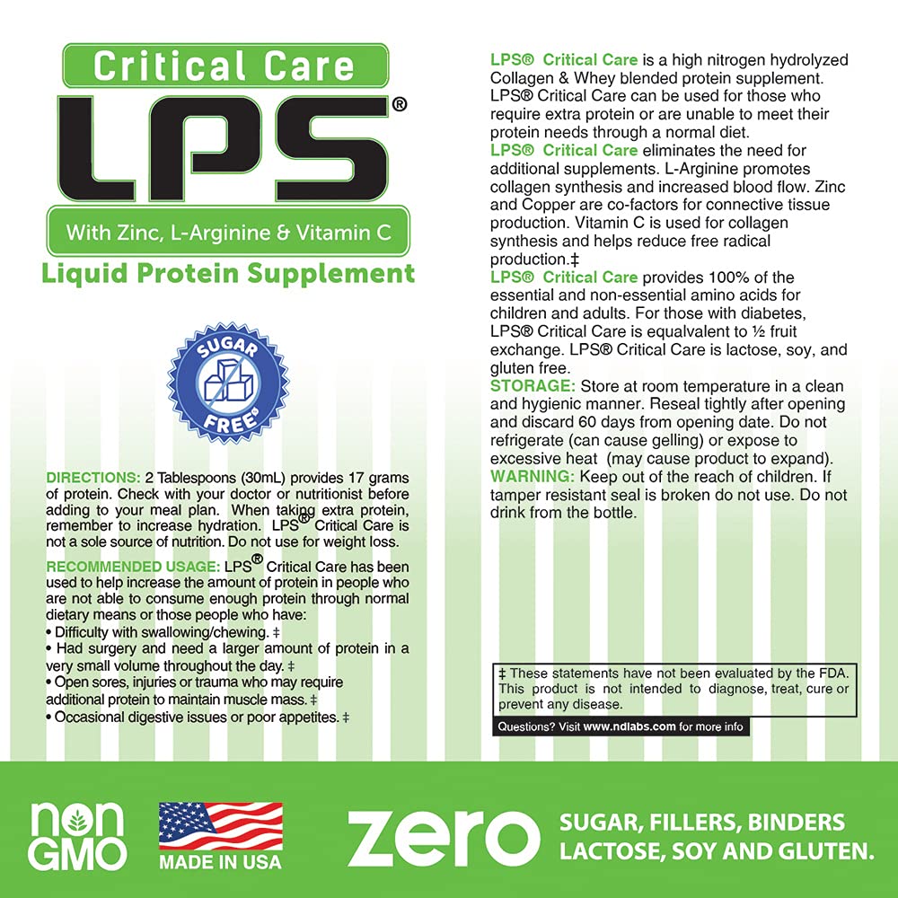 Nutritional Designs LPS Liquid Collagen & Whey Protein - Non-GMO, Sugar-Free, Cherry