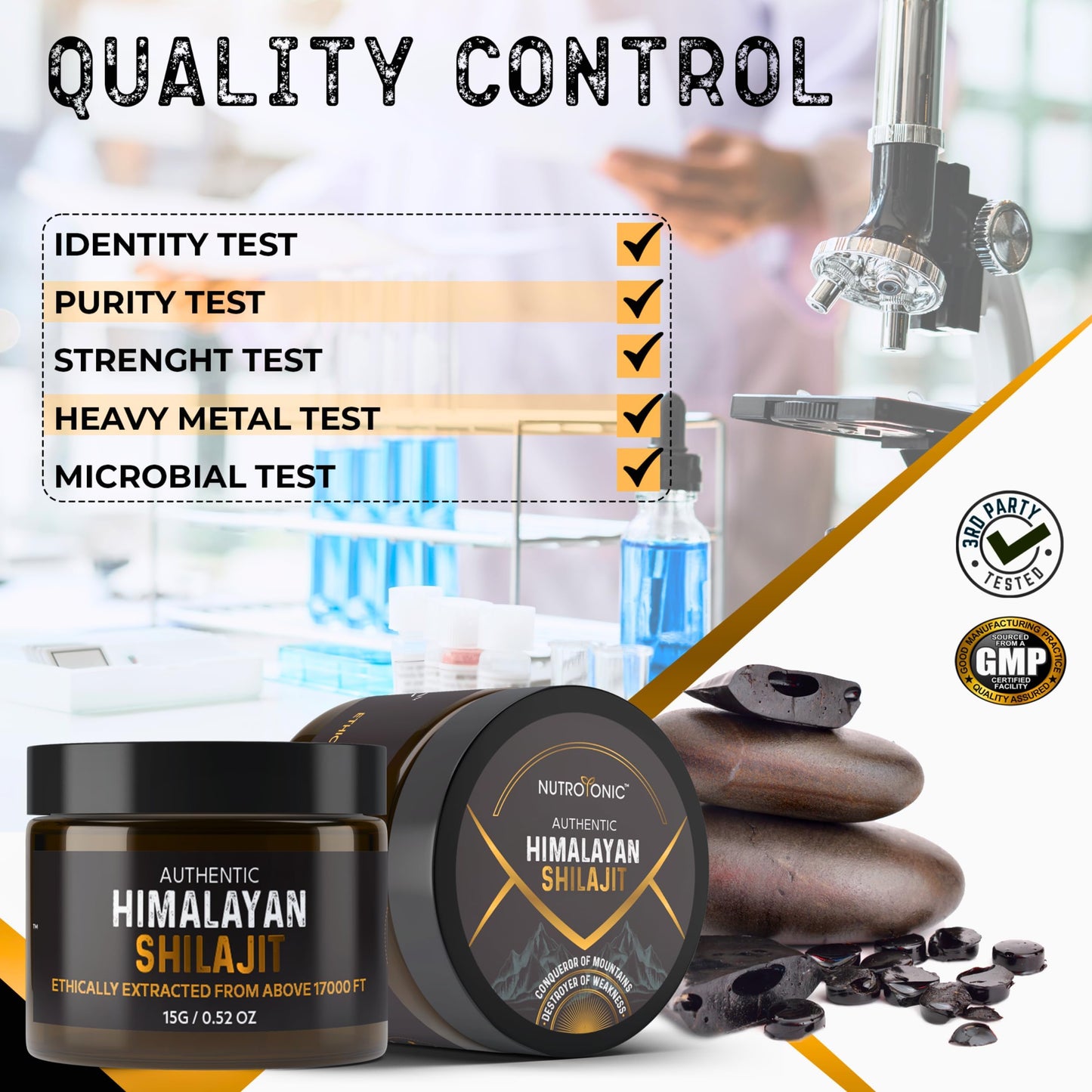 NutroTonic Authentic Himalayan Shilajit Resin | 60 Days Sun-Dried, Lab-Tested