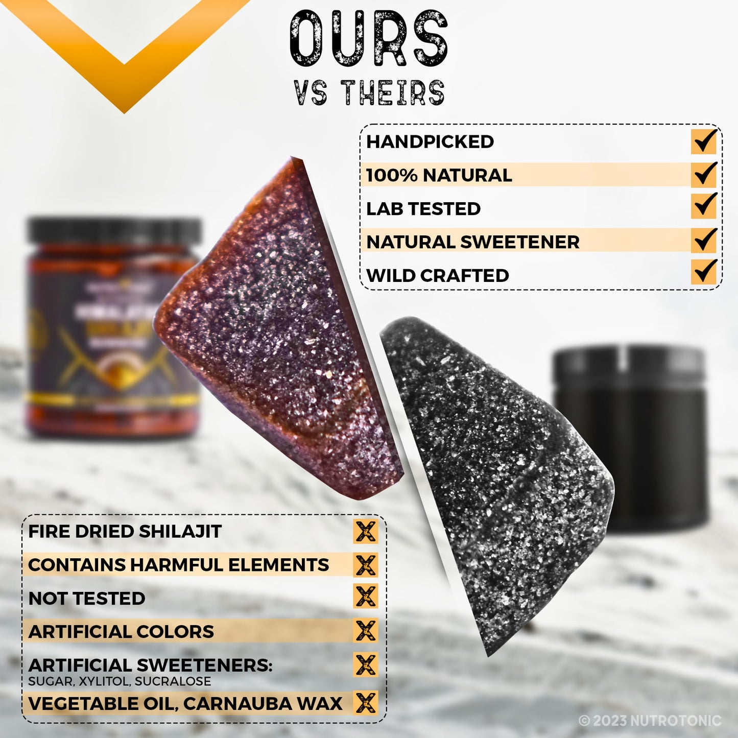 NutroTonic Organic Himalayan Shilajit Gummies – Pomegranate & Vanilla Flavor | Made in USA
