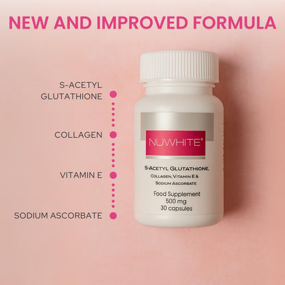 NuWhite S-Acetyl Glutathione 30 Capsules – New Improved Formula for Radiant Skin