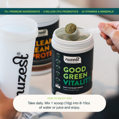 Nuzest Good Green Vitality Greens Powder – Vegan Multivitamin with 75+ Ingredients (300g)