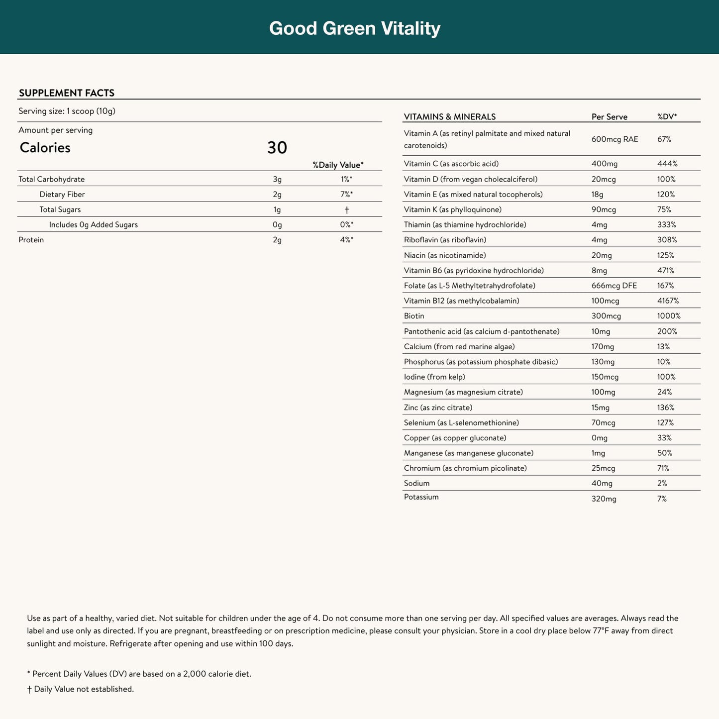 Nuzest Good Green Vitality Greens Powder – Vegan Multivitamin with 75+ Ingredients (300g)
