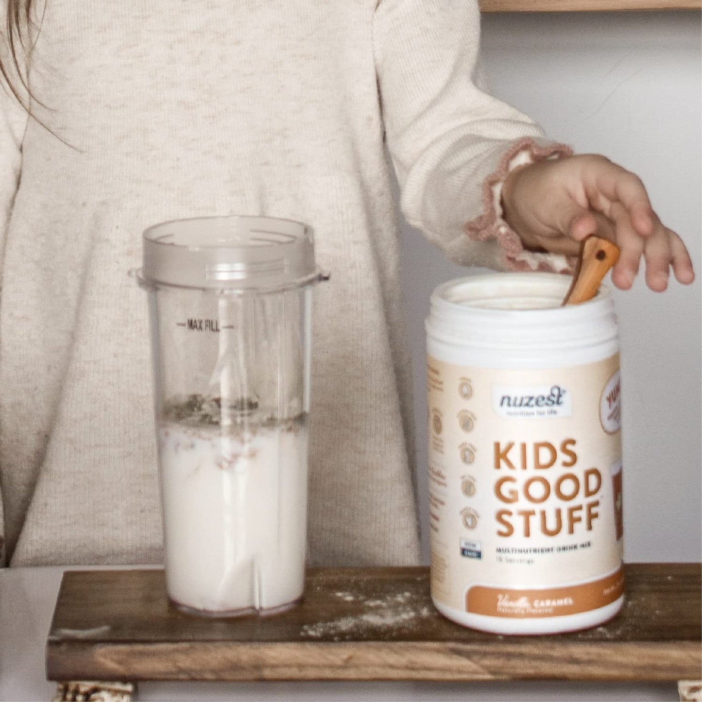 Nuzest Kids Good Stuff Vegan Smoothie Mix Vanilla Caramel - Dairy Free Multivitamin Shake
