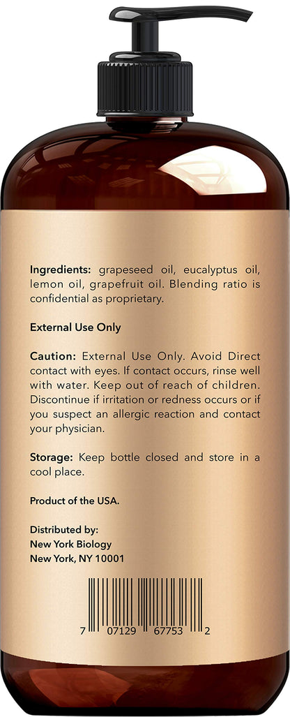 New York Biology Anti Cellulite Massage Oil 8 oz – 100% Natural Oils