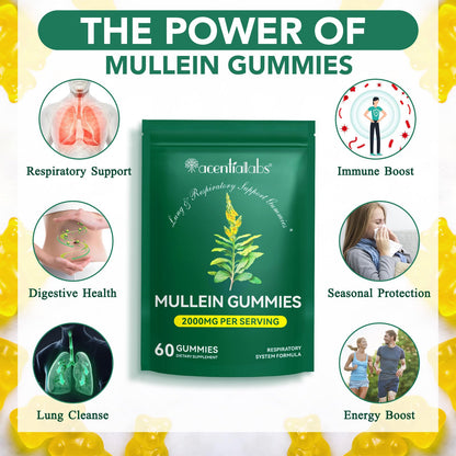 Nyloriaine Mullein Gummies for Lungs – Mullein Extract & Immune Support