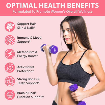 Nyloriaine Multivitamin for Women - Women's Multivitamin Gummies 60 Count | Strawberry Flavor