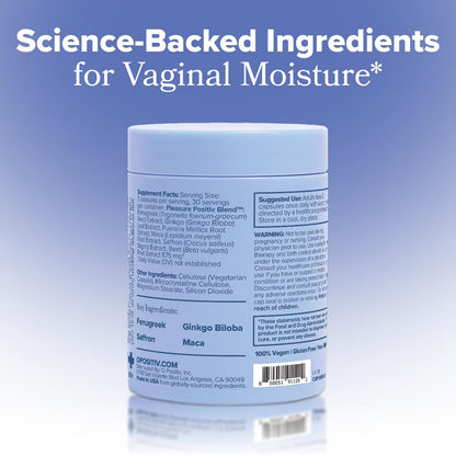 O Positiv MENO Vaginal Moisture Support Capsules – Hormone-Free, OBGYN-Formulated (3-Pack, 30 Servings)