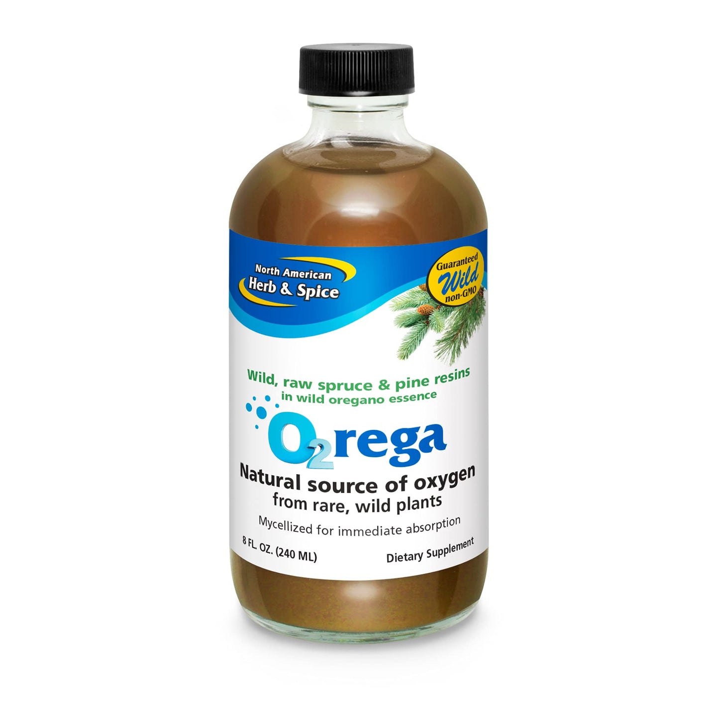 O2rega 8 oz – Natural Source of Oxygen | P73 Oregano, Spruce & Pine | Mycellized Absorption | Non-GMO | 16 Servings | North American Herb & Spice