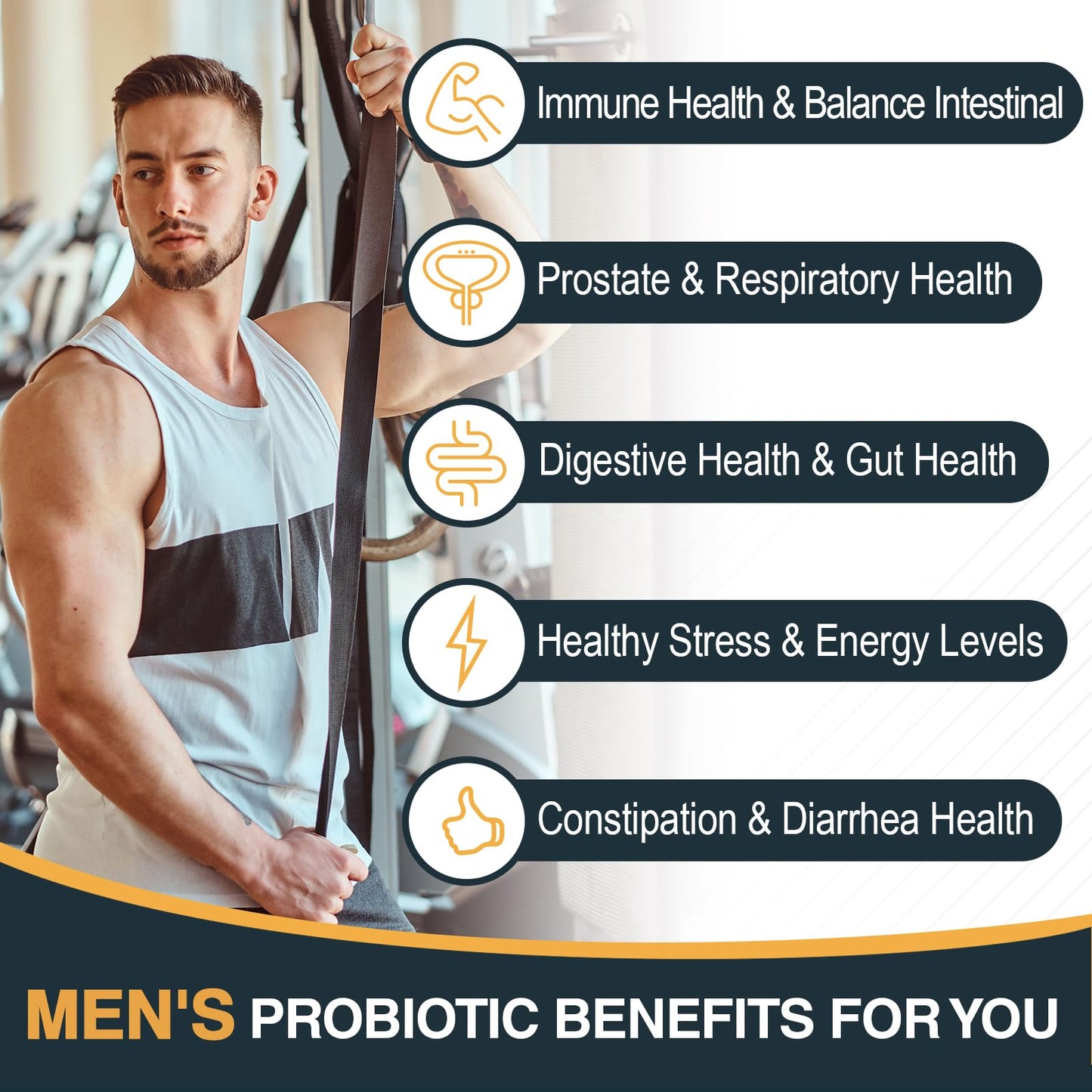 Ocshesally Probiotics for Men – 500B CFU, 12 Strains, 120 Capsules