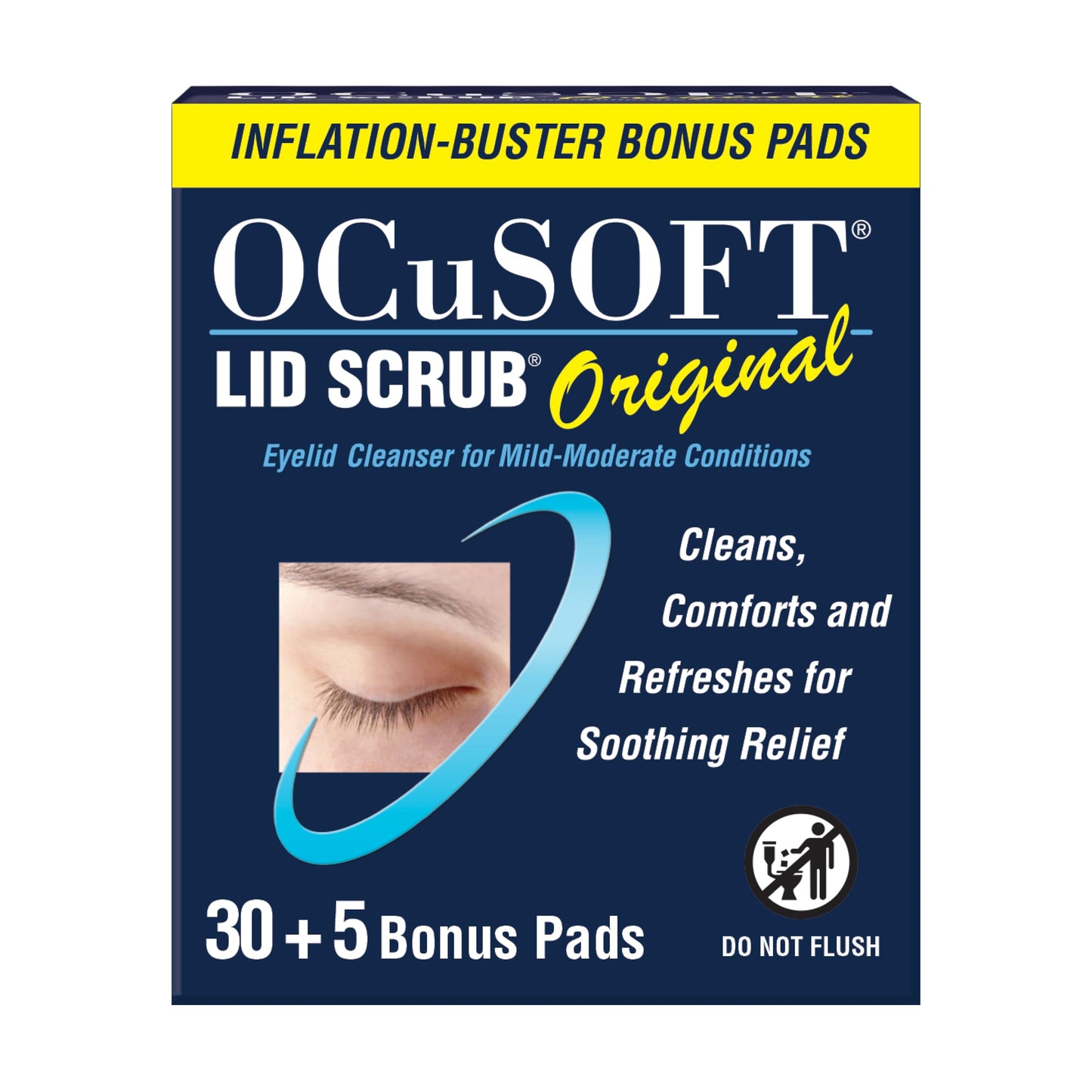 OCuSOFT Lid Scrub Original – 30 Count with 5 Extra Pads | Doctor-Recommended Eyelid Cleanser