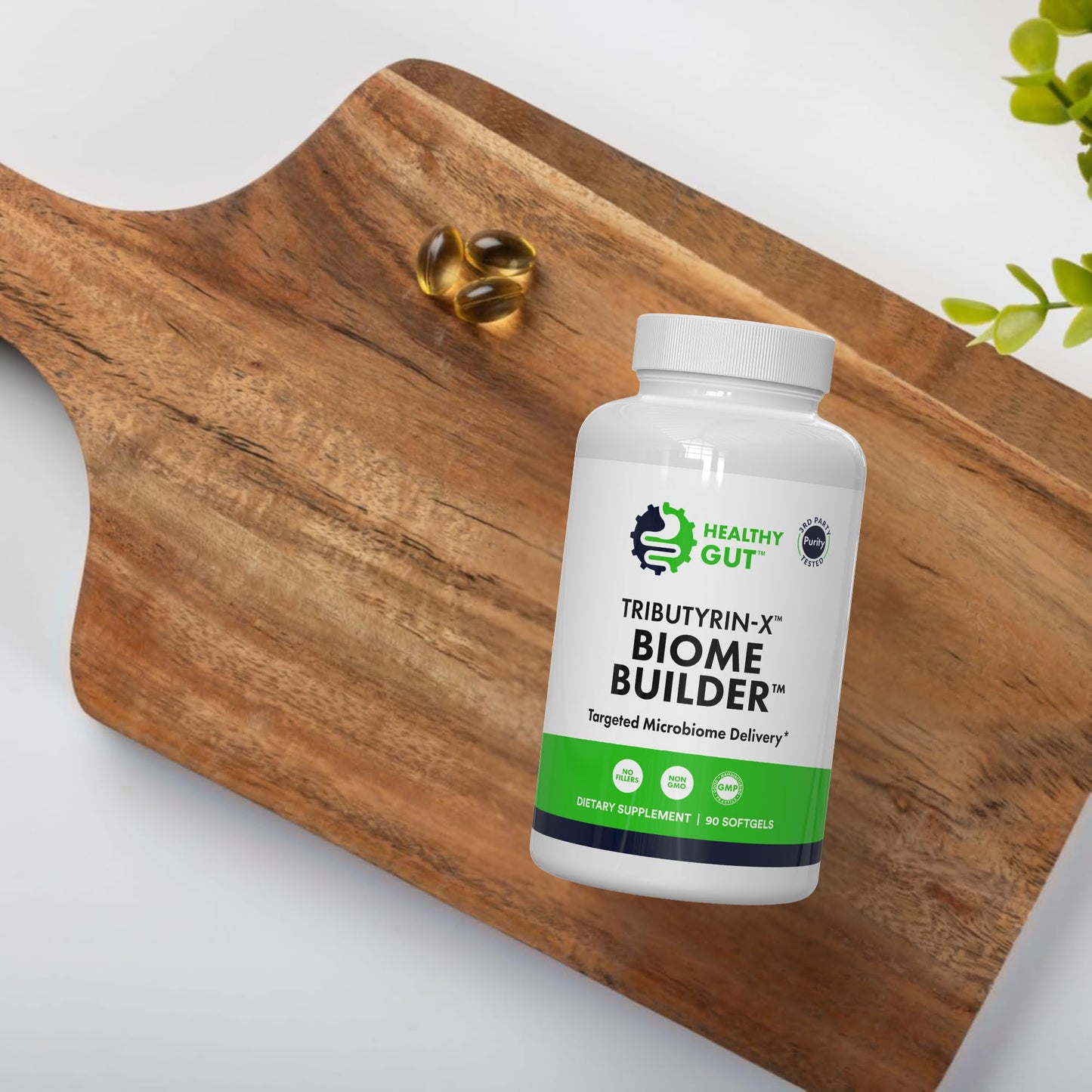 Healthy Gut Tributyrin-X | Most Bioavailable Butyrate Postbiotic for Gut Health & Leaky Gut Support | 99.9% Pure Odorless Softgels | 90 Softgels