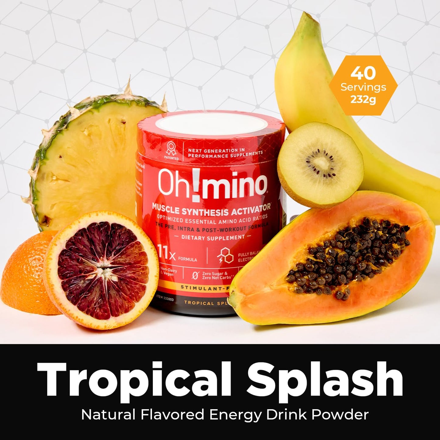 Oh!mino BCAAs + EAAs — All 9 Essential Amino Acids, Tropical Flavor