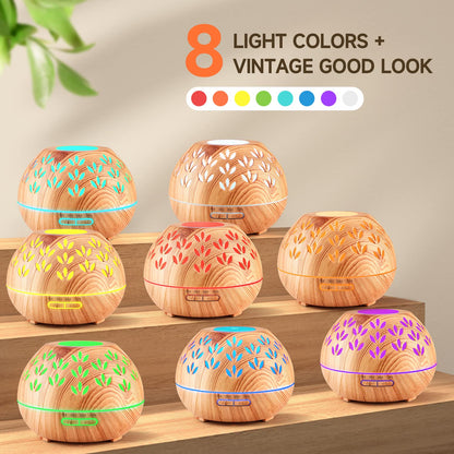 Oil Diffuser Essential Oils 500ML + 6 Pack | Ultrasonic Aroma Diffuser, Auto-Off, 8 Colors, Large Room
