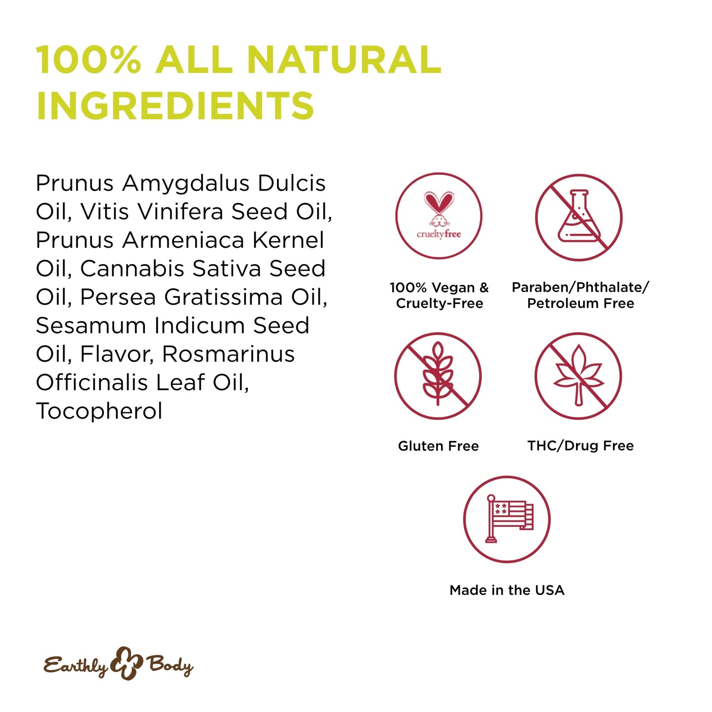 Earthly Body Edible Massage Oil - Cherry (8 fl oz) | Vegan & Cruelty-Free