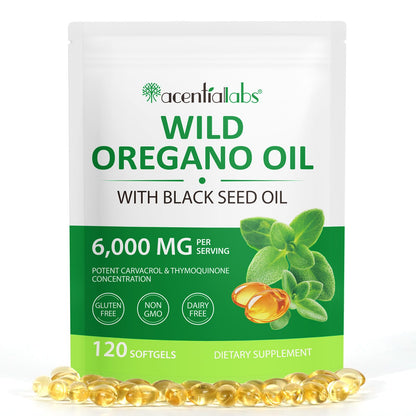 Oil of Oregano + Black Seed Oil Softgels (60 Count) – Immune Support & Antioxidant