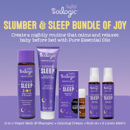 Oilogic Slumber & Sleep Baby Gift Set – Wash, Calming Cream, Sleep Spray & Roll-On Oils