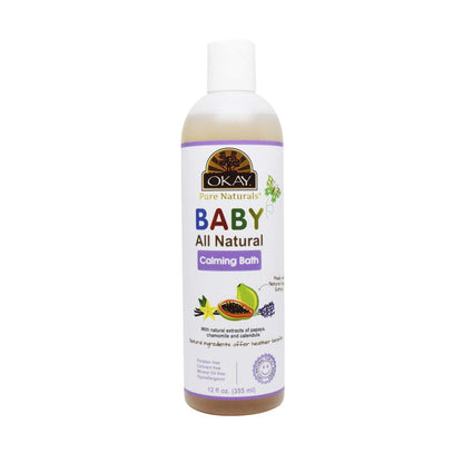 Okay Baby Calming Bath with Papaya Extract – 12 oz / 355 ml | Gentle, Soothing Baby Wash