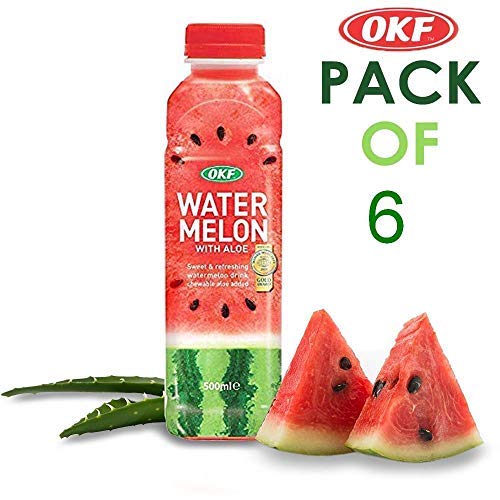 OKF Watermelon Aloe Vera Drink – Real Juice & Gel, 16.9 oz (6 Pack)