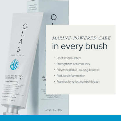 OLAS Marine Sea Mint Bio-Active Toothpaste – Fluoride Free, SLS Free (3.5oz)