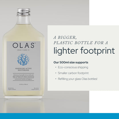 Olas Alcohol Free Mouthwash & Oral Rinse - Fluoride Free Marine Mouthwash 500 ml