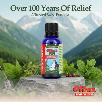 Olbas Massage and Aromatherapy Oil – 1.01 fl oz | Swiss Herbal Remedies for Muscle Relief