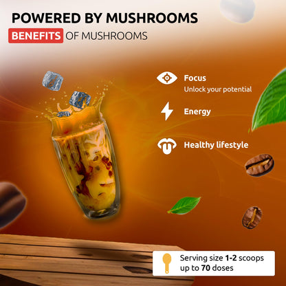 OldSoul Superfood Mushrooms Black Coffee Blend - Arabica, 400g, ~70 Doses - Energy & Immunity